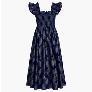 Navy Glitter Check Ellie Nap Dress - Small
